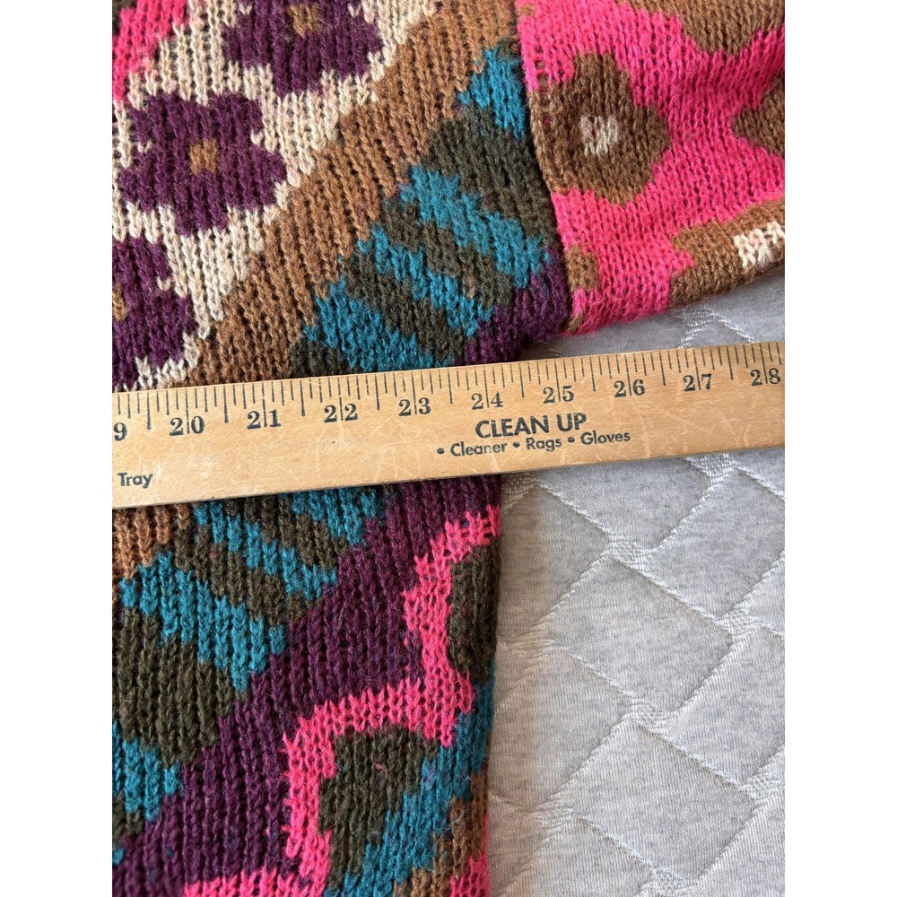 Natural Life Sweater Womens S/M Multicolor Floral Hooded Chunky Knit Boho - Picture 7 of 7